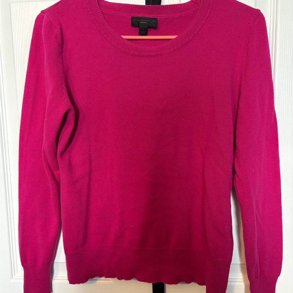Worthington Fuchsia Crew Neck Sweater